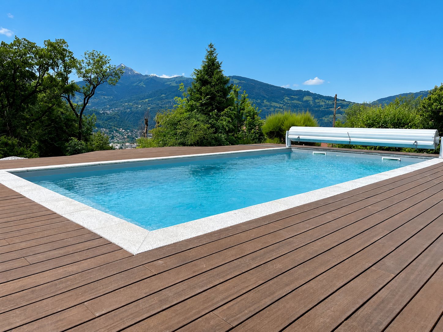 Piscine avec terrasse en bamboo Moso X-Trem
